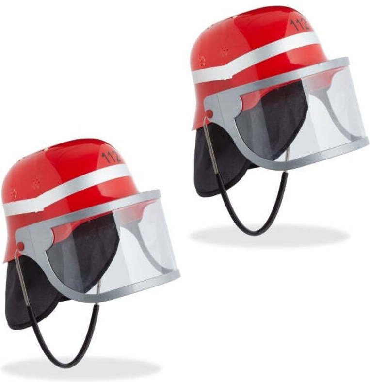 Set mit 2 feuerwehrhelmen fur kinder in rot 883
