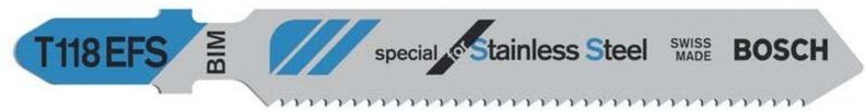 Bosch - Accessories 2608636497 Stichsägeblatt t 118 efs Basic for Stainless Steel, 5er-Pack 5 St.