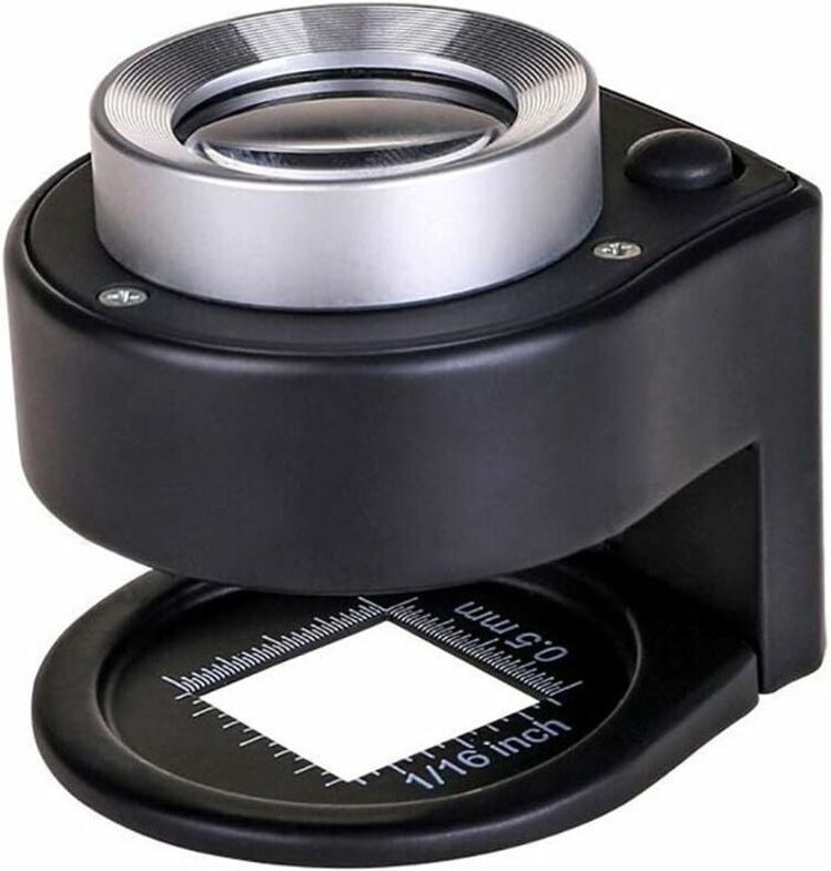 30-fache beleuchtete Lupe, 6 Lichter, Desktop-Metalllupe, tragbare Klappwaage, Schlaufe für Textilien, optische Schmuckw...