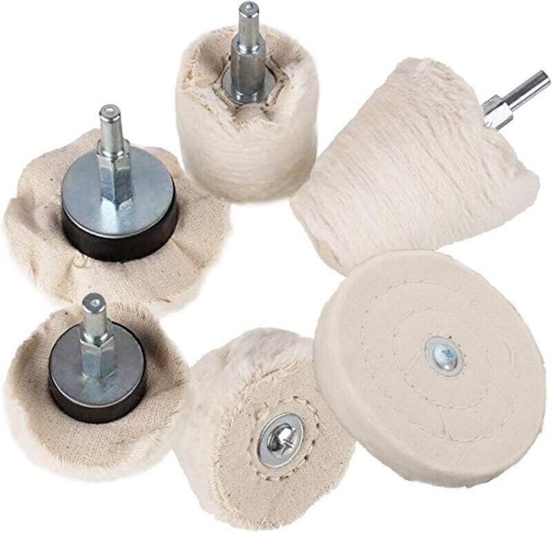 Polierscheiben-Set für Bohrmaschinen, 6-teilig mit 6,35 cm Griff für Winkelschleifer, Polierwerkzeug, Bohrscheiben-Set