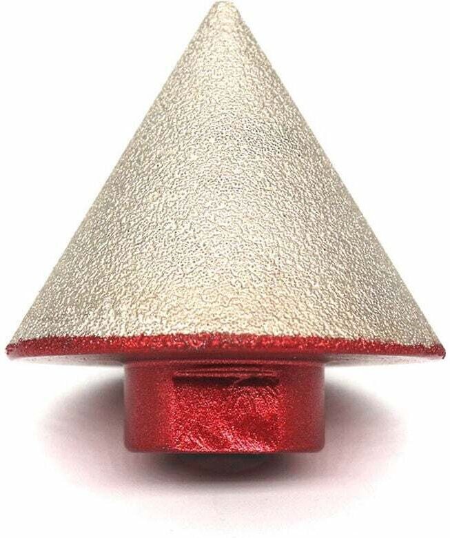 Gelöteter Diamantbohrer zum Bohren von Stein, Keramik, Fliesen und Glas. Kegelspitze, 48 mm Durchmesser. M14-Gewinde.