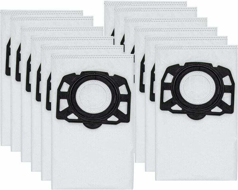 Packung mit 12 KFI 487 Filterbeuteln, Staubsaugerzubehör für Kärcher WD4, WD5, WD6, MV4, MV5, MV6, WD4.000 ... WD5.999, ...