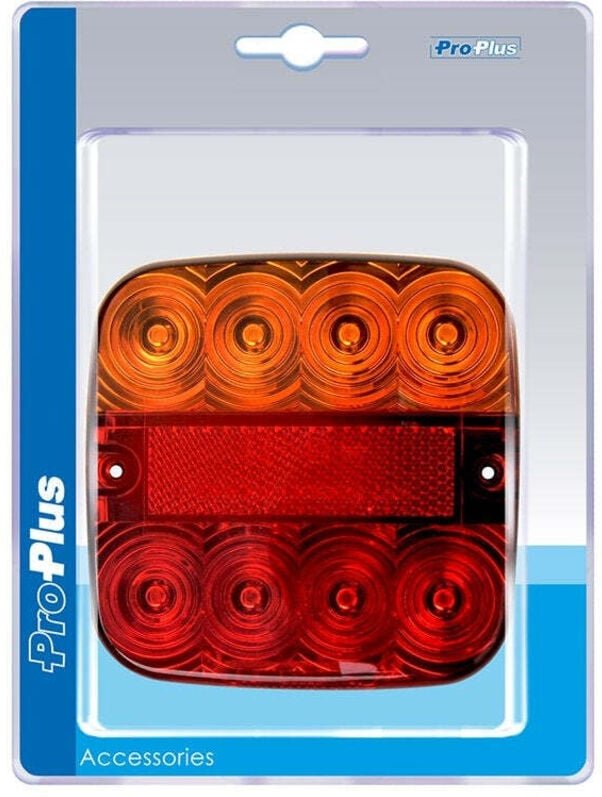 Ruckleuchte 12v 5 funktionen 107x107mm 8led im blister