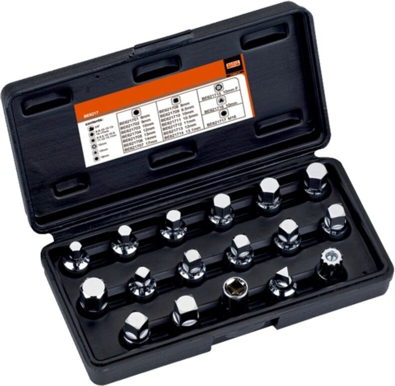 Bahco Ölablassschrauben-Steckschlüsselsatz BE6217, 17-tlg.