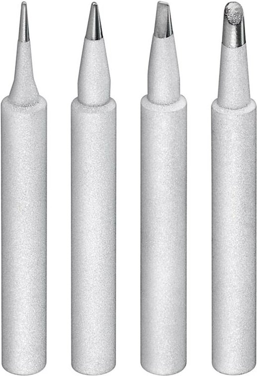 Fixpoint - Ersatzlötspitzenset für Lötstation EP5 oder Lötkolben, 4 verschiedene Spitzen, Ersatzlötspitzen für Artikel 5...