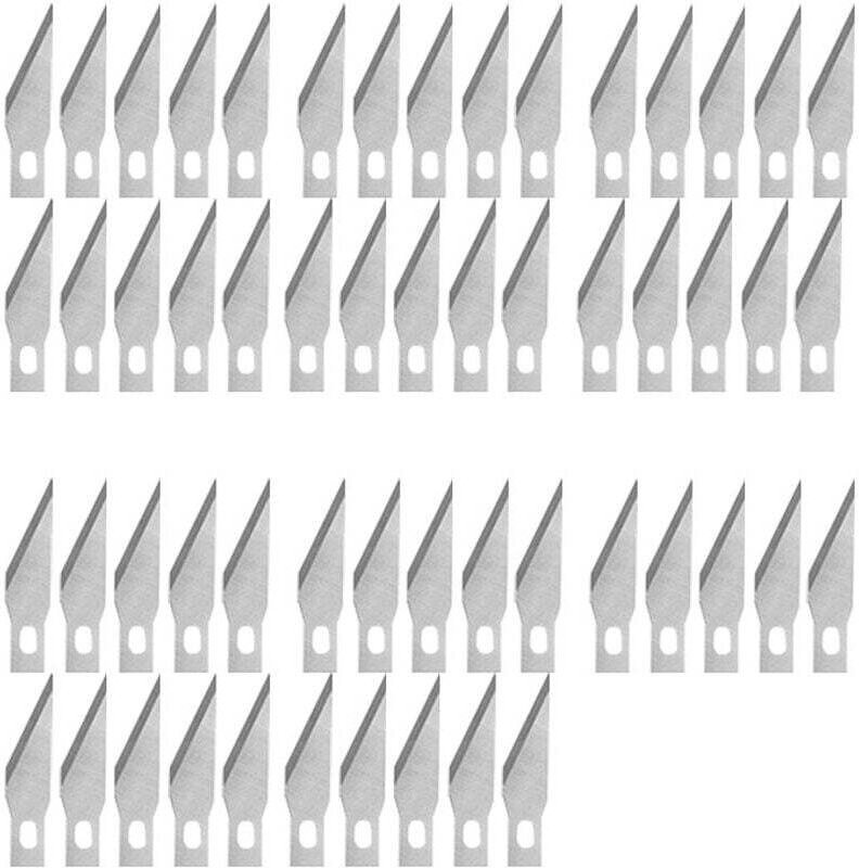 50 lames chirurgicales de rechange, lames antirouille, adaptées aux cutters de précision, aux scalpels chirurgicaux et a...