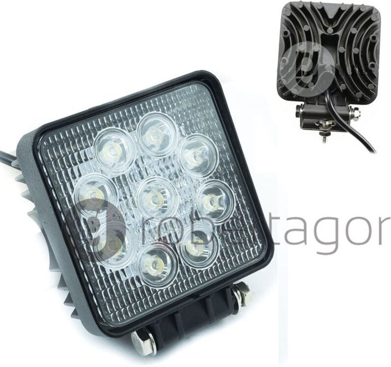 12vsquare9led27w6000kip68zusätzlichestiefenlichtfürgeländewagen