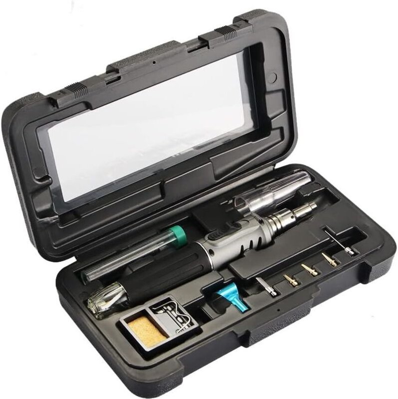 Butan-Lötgerät - Gas-Lötset 10-in-1 Professionelles, vielseitiges Autozündung-Lötset für Reparaturen, Schmuckherstellung...