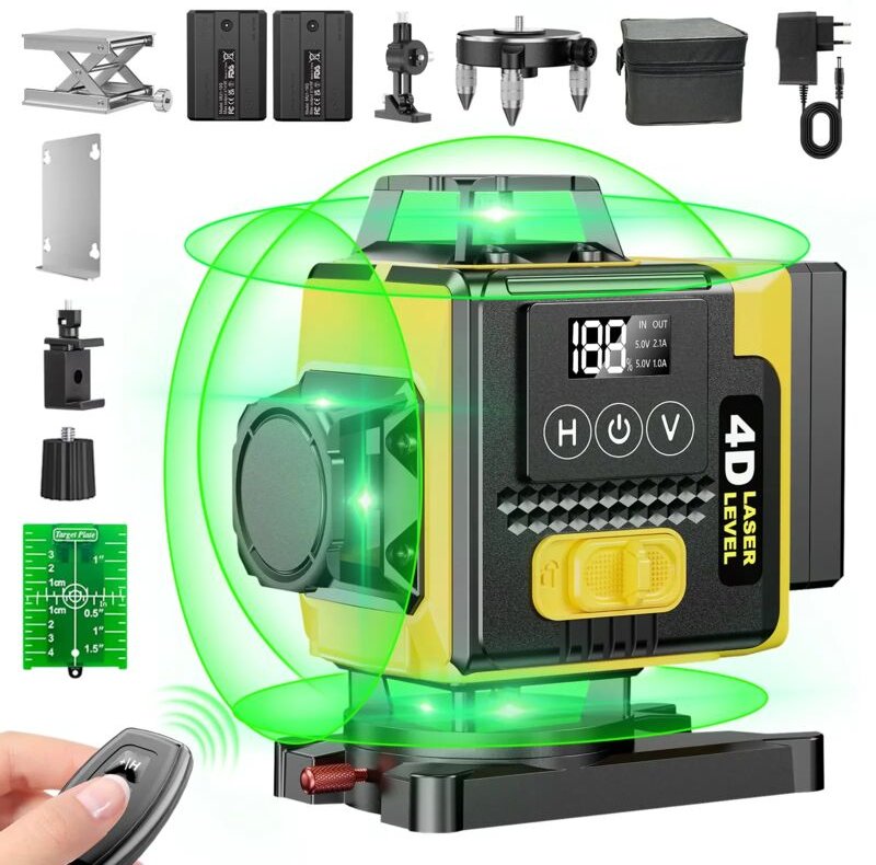 4D 360° Grünlaser mit Digitaldisplay & Tragetasche