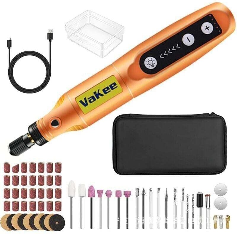 3,7-V-Akku-Multifunktions-Rotationswerkzeug, 5 Geschwindigkeiten, max. 18000 U/min, Mini-Akku-Bohrschrauber mit LED-Lich...