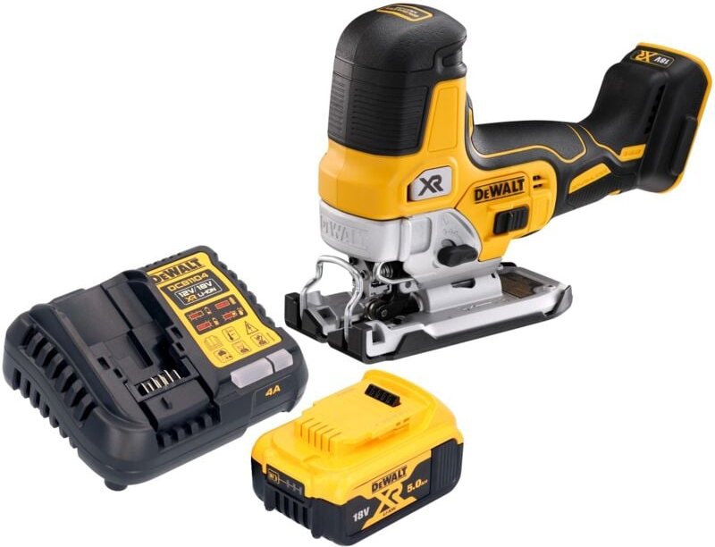 DeWalt DCS 335 P1 Akku Stichsäge 18 V 135 mm Brushless + 1x Akku 5,0 Ah + Ladegerät