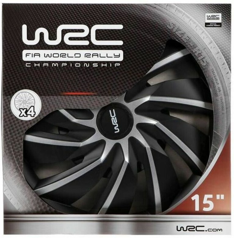 Radkappe WRC 7598 Grau Schwarz/Grau 15" 4 Stücke