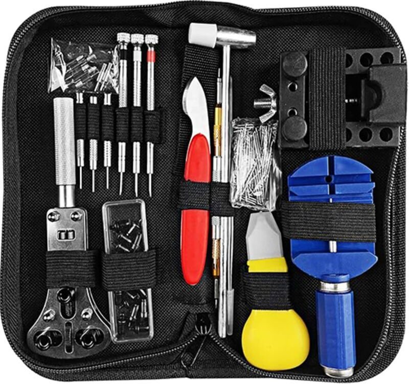 147-teiliges Uhrenreparaturset, professionelles Armbandentfernungsset, verstellbarer Gehäuseöffner für Batteriewechsel