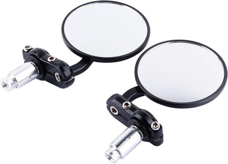 Ej.Life Seitenspiegel, 1 Paar Aluminium Motorrad Runde Rückspiegel Rückspiegel Rückspiegel 2,2 cm Bar Ende, runde Lenker