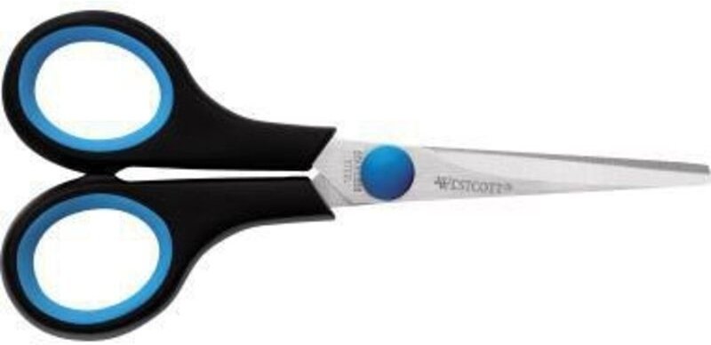 Universalschere Easy Grip 140mm Linkshänder Stahl schwarz/blau