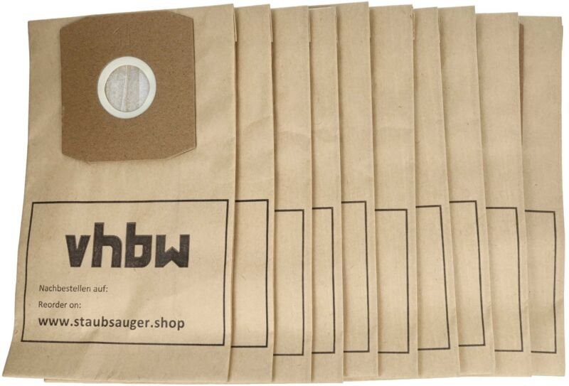 vhbw 10x Staubsaugerbeutel kompatibel mit Trisa Crazy Clean 9060 Staubsauger - Papier, 27,5cm x 16cm, Sandfarben