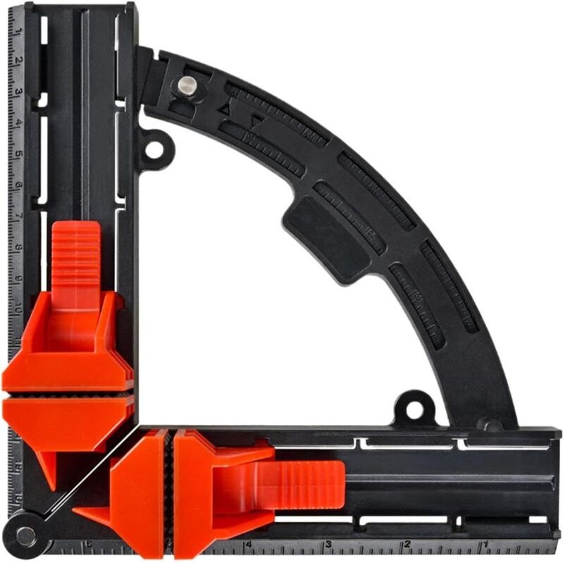 Schwarze Mehrwinkel-Positionierzwinge, 17,8 cm x 17,8 cm, verstellbare rechtwinklige Zwinge von 30° bis 90°, geeignet fü...