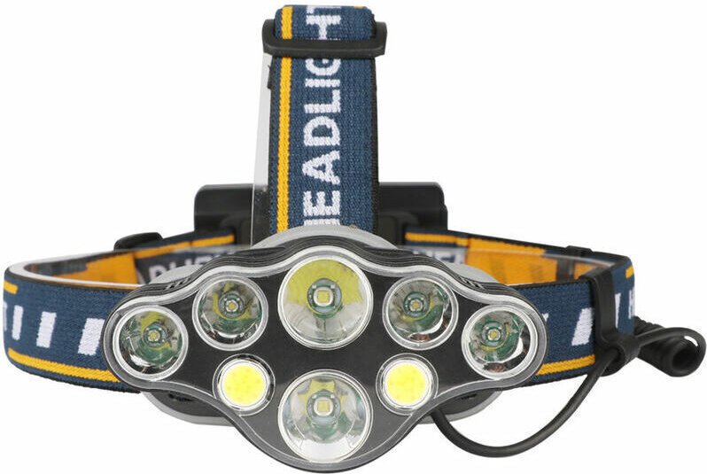 Stirnlampe, 8 LEDs, 18000 Lumen, USB-wiederaufladbar, leistungsstarke, wasserdichte Stirnlampe für Camping, Klettern, Ja...