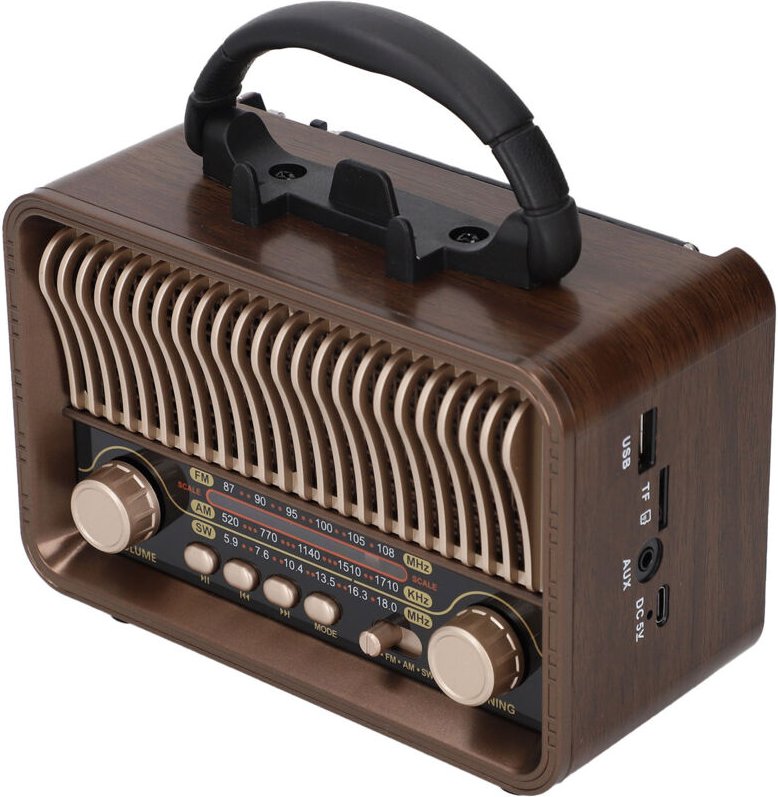 Eosnow Retro Vintage Radio Tragbares AM FM SW Bluetooth 5.4 1200 mAh Akku mit Antenne Typ C AUX USB-Anschluss
