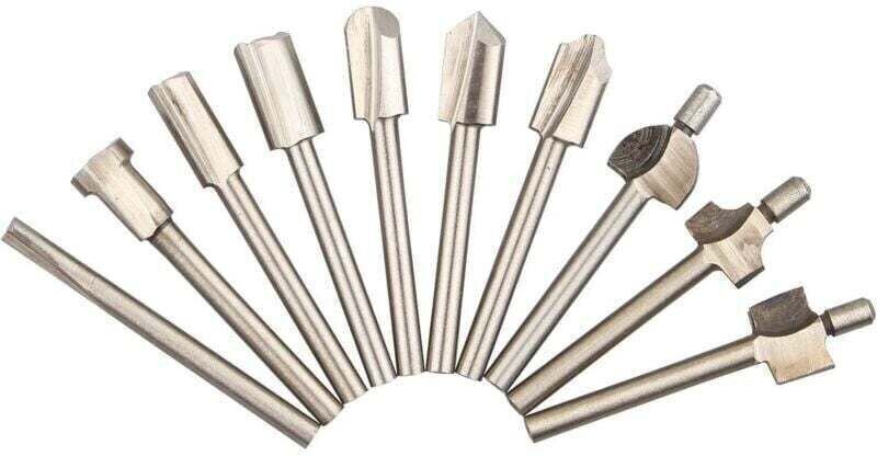Dremel Fräser-Set für Rotationswerkzeuge – 10 Stück, HSS-Fräser für Holz, Schneiden, Holzbearbeitung