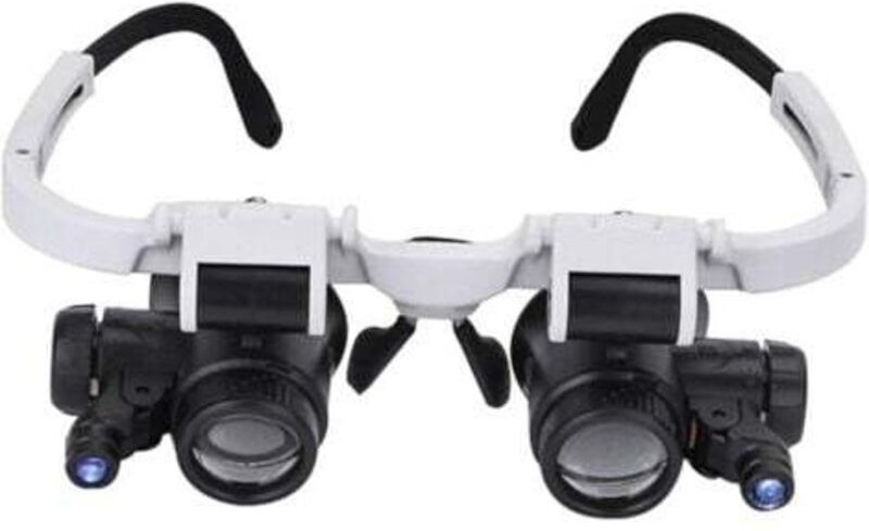 Verstellbare Kopfbandlupe mit LED-Licht 8 X 15 X 23 X Binokular-Brillenlupe Freisprecheinrichtung Lupe zum Lesen, für Ju...