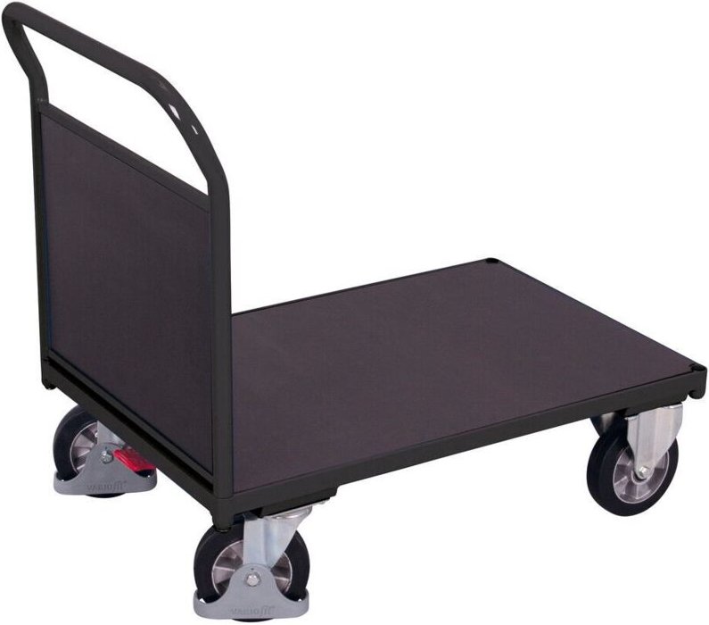 VARIOfit Stirnwandwagen mit Siebdruckplatte 1000kg Tragkraft 1025x700mm Anthrazitgrau RAL 7016