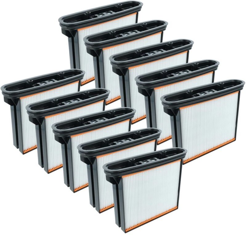 vhbw 10x Flachfaltenfilter F8 kompatibel mit Starmix iPulse H-1635 Safe Plus Industriestaubsauger Nass-/Trockensauger St...