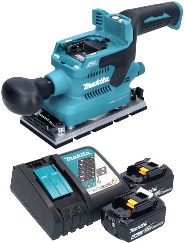 Dbo 380 rm Akku Schwingschleifer 18 v 93 x 185 mm Brushless + 2x Akku 4,0 Ah + Ladegerät - Makita