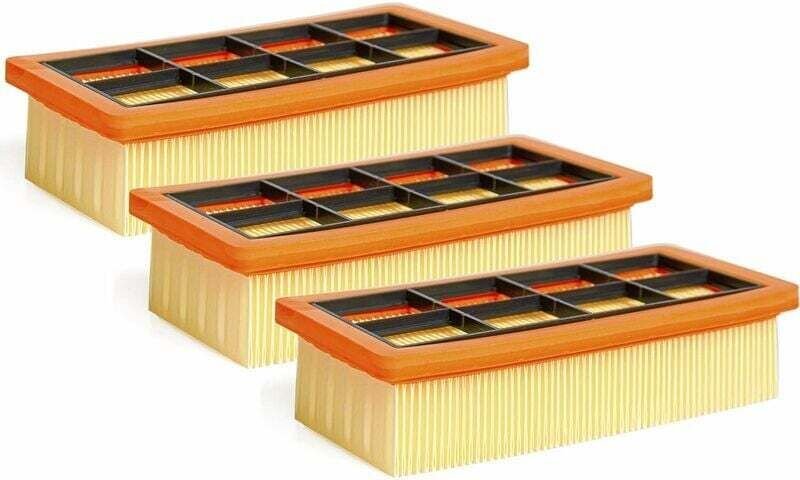 3er-Pack Flachplissee-Filter – Zubehör für Kärcher Staubsauger AD 3200, AD 3 Premium und AD 4 Premium – 6.415-953.0 – St...