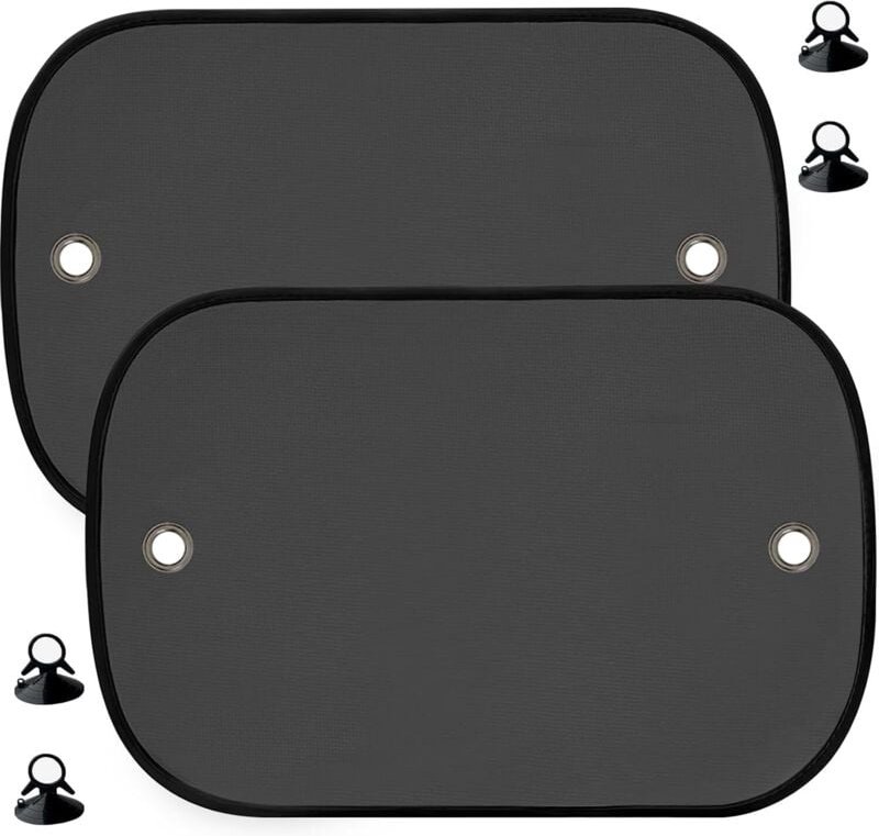 Sonnenschutzblenden fürs Auto, 2er-Set, seitliche Sonnenschutzblenden, UV-Schutz, Saugnäpfe, 44 x 36 cm, praktisches Zub...