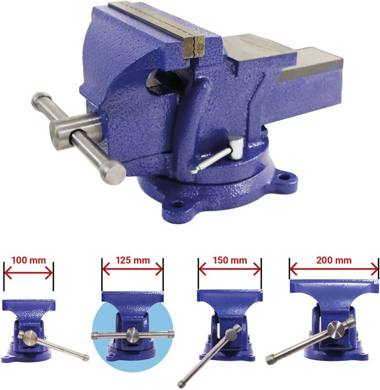 Bituxx Schraubstock Handschraubstock Werkbank Werkstatt Drehbar 360 Grad 125 mm mit Amboss