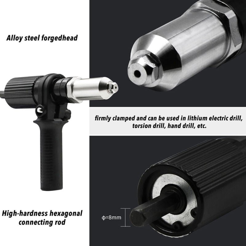 Zubehör für elektrische Nietgeräte, Akku-Bohrmaschinen, Nietgeräteadapter und Mutterneinsetzwerkzeuge
