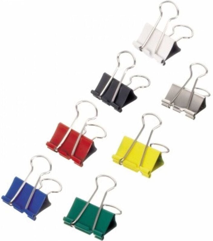 Maul - Foldbackklemmer y® 25mm 9mm Stahl farbig sortiert 12 St./Pack.