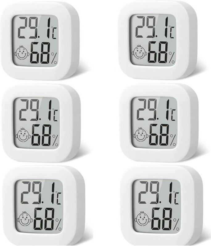 Ccykxa - 6 pcs Mini thermometre interieur maison-termometro higrometro digital Fonction ℃ / ℉,Moniteur Température Termo...
