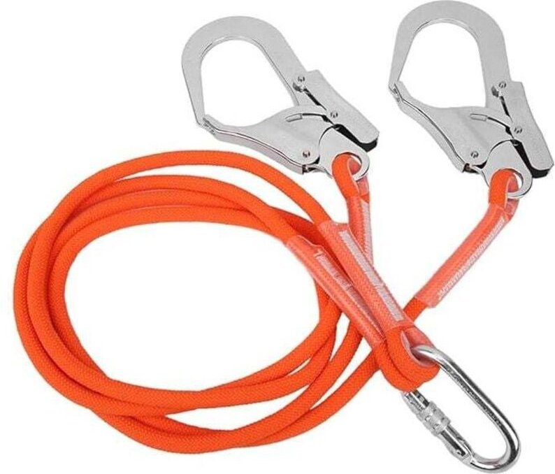 Sicherheitsverbindungsseil, Sicherheits-Klettergurt mit Auffanggurt, Schutzgurt für Höhenarbeiten mit Stahlhaken (1,6 m)