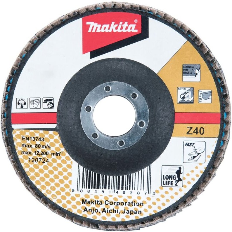 Fächerschleifscheibe 180 mm, Z40 - Makita