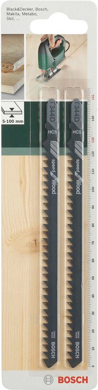 Bosch - Accessories 2609256720 Stichsägeblatt hcs, t 344 d Speed for Wood 2 St.