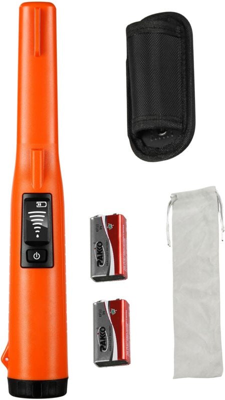 Mophorn - Metalldetektor-Pinpointer, IP68 wasserdicht, 4,5 Zoll Erkennungstiefe, LCD-Display, 3 Modi, mit Holster und 9-...