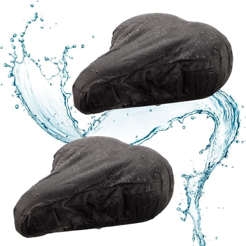 2x Sattelüberzug Schwarz Regenschutz Fahrrad-Sattel-Schutz-Bezug