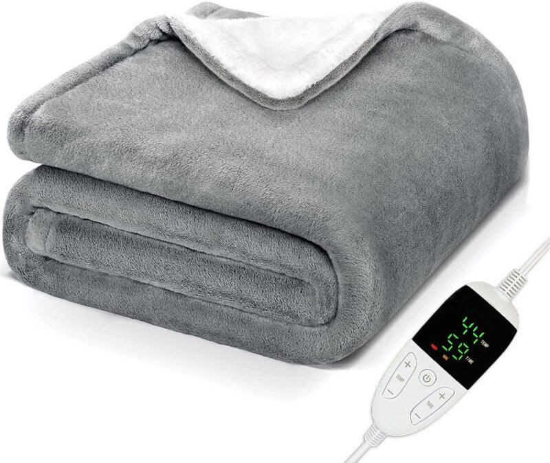 Heizdecke, 150x130, 6 Heizstufen, 10H Timer, Schnell, Überhitzungsschutz, LED-Anzeige, Maschinenwaschbar, für Sofa, Büro