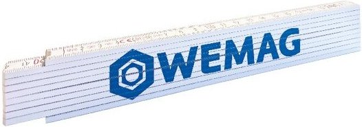 Holzgliedermaßstab 2 Meter, weiß - Wemag