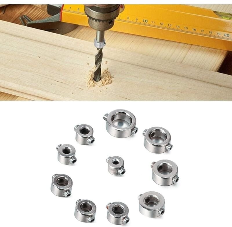9er Set Tiefenanschlag für bohrer Präziser Bohrtiefenbegrenzer holzdübel set Ideal als Tiefenstopp für bohrer alle Bohra...