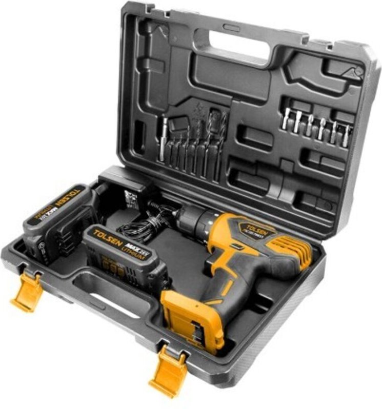 20V Akku-Bohrschrauber mit 2 Akkus + Zubehör TOLSEN