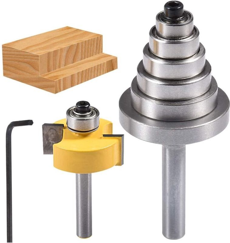 Nutfräser mit 6 verstellbaren Lagern, Hartmetall-Nutfräser, für Holzbearbeitungs- und Heimwerkerprojekte, Schaftdurchmes...