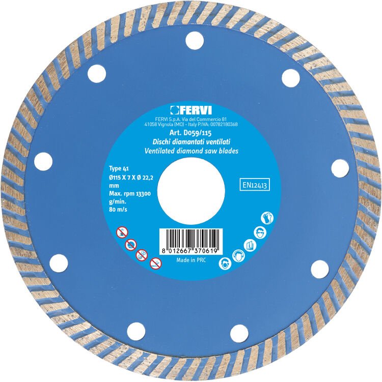 Turbo-Diamanttrennscheibe 115 mm Fervi d055/115