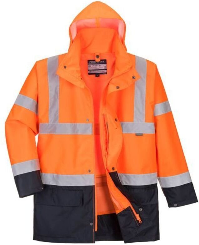 Parka 5-in-1 Essential Zweifarbig Orange/Marine 2XL