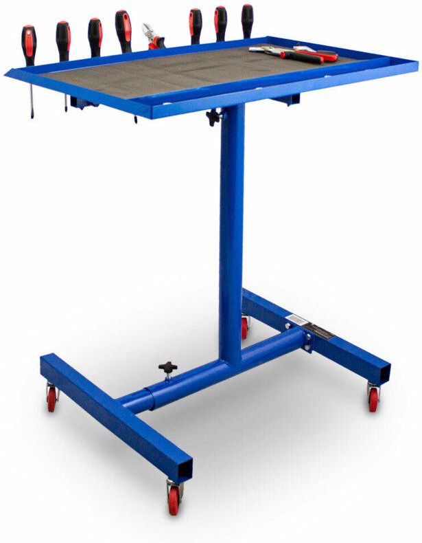 Bituxx Werkstatt Tisch Montagetisch Werkzeugwagen Montagewagen Werkstattwagen Werkzeugablage fahrbar und höhenverstellba...