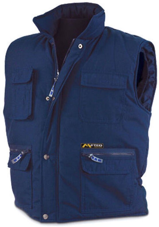 Blaue Weste mit mehreren Taschen, Größe XXL, Polyester