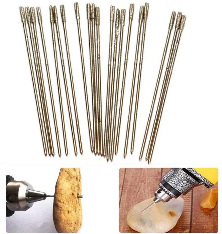 Schmuckbohrer (2–2,1 mm) – 20 Stück/Packung 1 mm diamantbeschichtete Lapidarbohrer, Vollbohrnadel, Achatbohrer für Achat...