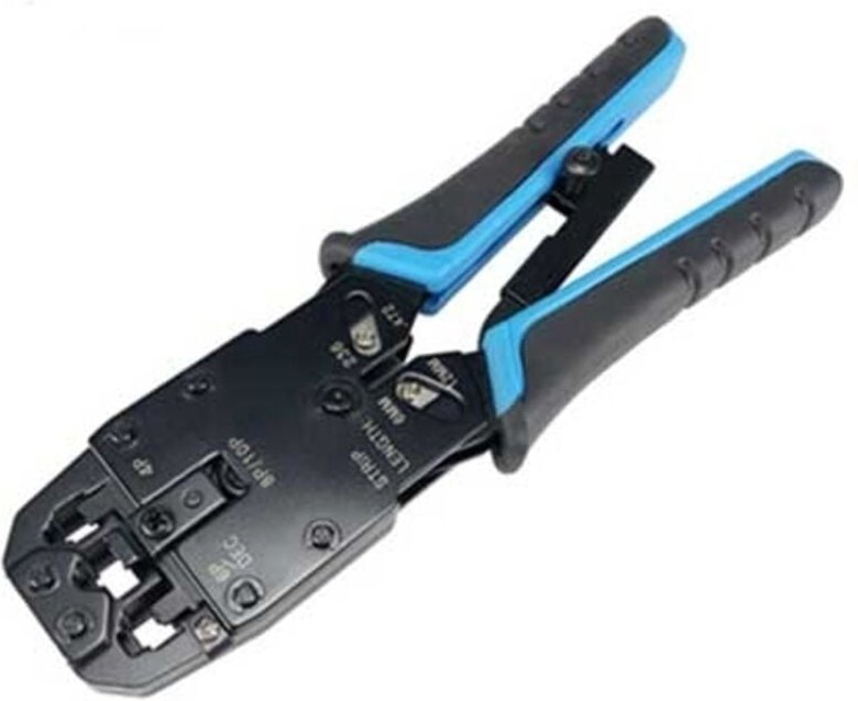 Multifunktions-Crimpzange für modulare Netzwerkstecker RJ11 / RJ12 / RJ45
